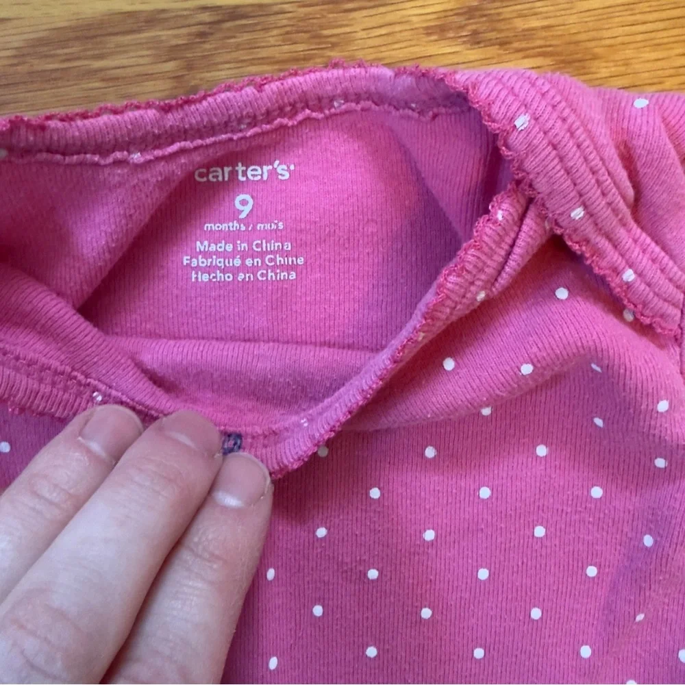 3 for $12 Carter's Tan and White Feather Pattern Romper and Pink Body Suit